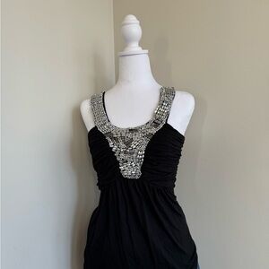 Embellished Black Women's Tank Top